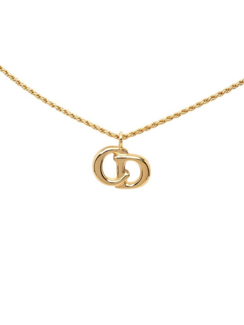 Dior CD Logo Motif Chain Pendant Gold Plated
